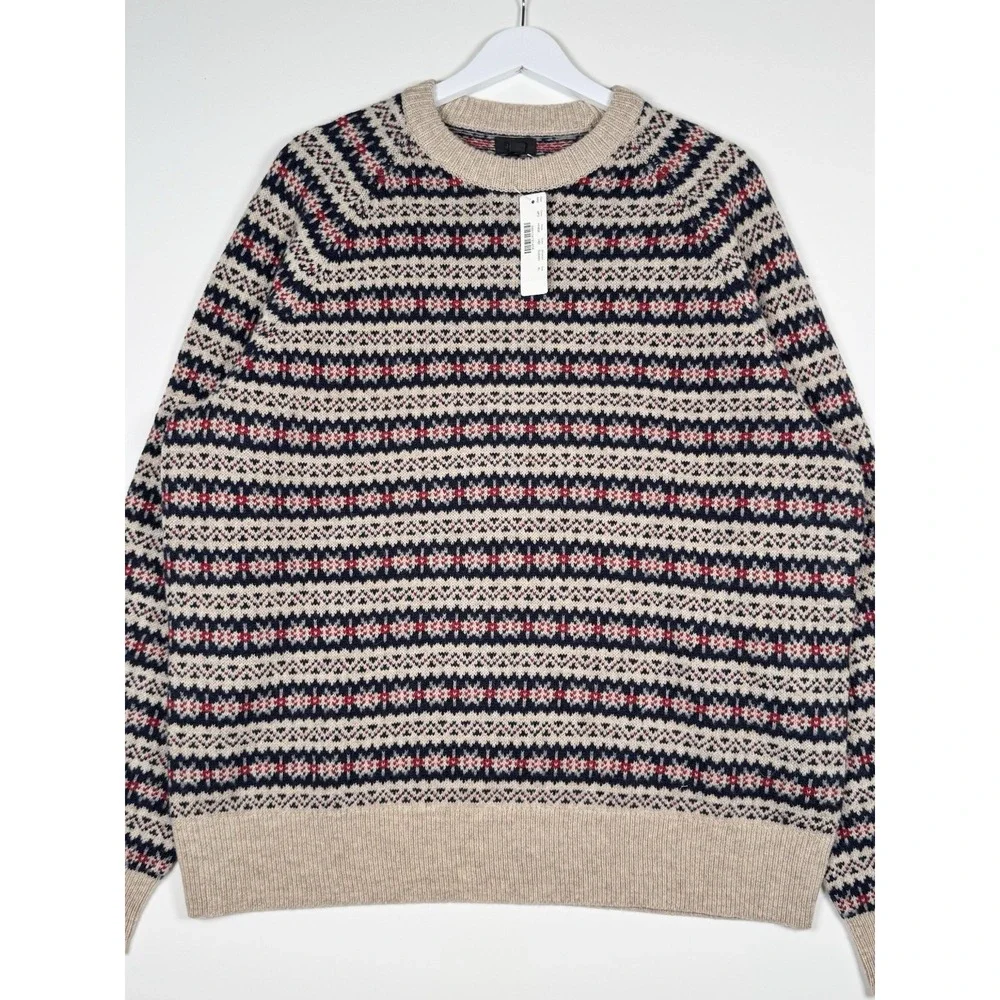 NEW - J.CREW Lambswool Fair Isle Sweater - Men's XL
